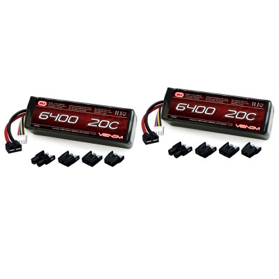 Venom 20C 3S 6400mAh 11.1V LiPo Battery with Universal Plug (EC3/Deans/Traxxas/Tamiya) x2 Packs   553172941